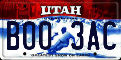 UT license plate B003AC