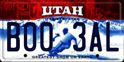 UT license plate B003AL