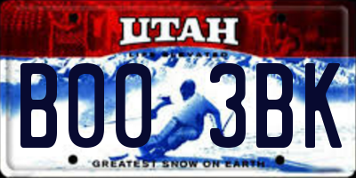 UT license plate B003BK