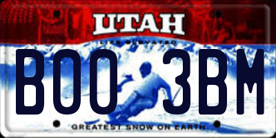 UT license plate B003BM