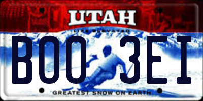 UT license plate B003EI