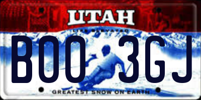 UT license plate B003GJ