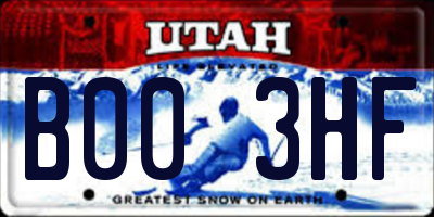 UT license plate B003HF