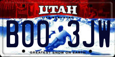 UT license plate B003JW