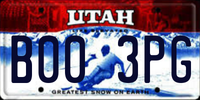 UT license plate B003PG