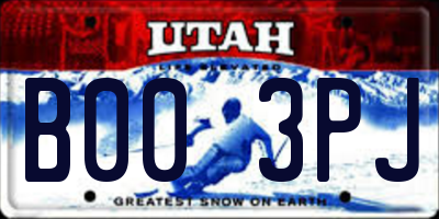 UT license plate B003PJ
