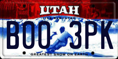UT license plate B003PK
