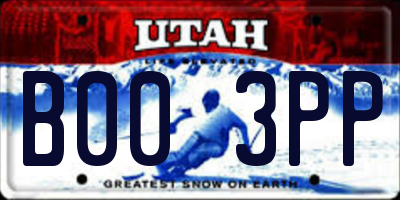 UT license plate B003PP