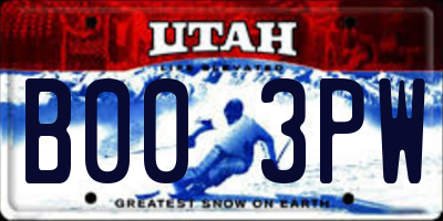 UT license plate B003PW