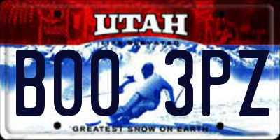 UT license plate B003PZ