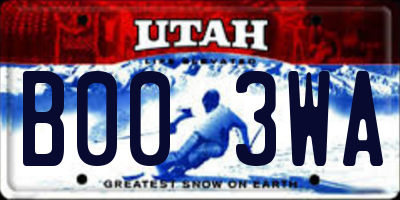 UT license plate B003WA