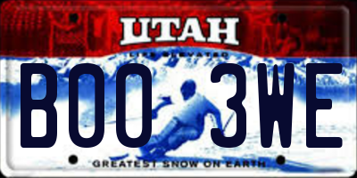 UT license plate B003WE