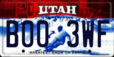 UT license plate B003WF