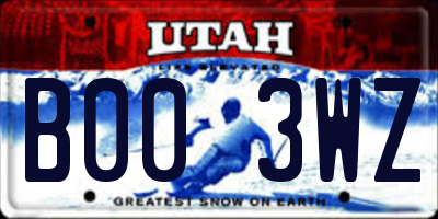 UT license plate B003WZ