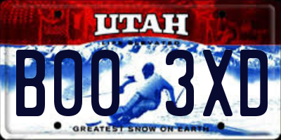 UT license plate B003XD