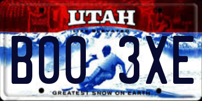 UT license plate B003XE