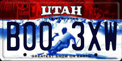 UT license plate B003XW