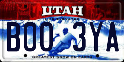 UT license plate B003YA