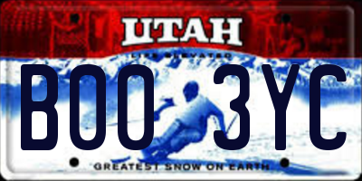 UT license plate B003YC