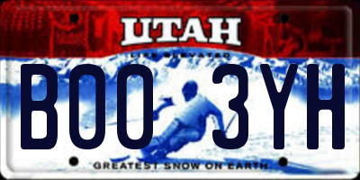 UT license plate B003YH