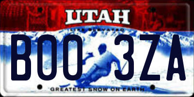 UT license plate B003ZA