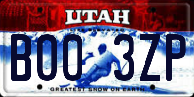 UT license plate B003ZP