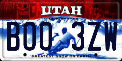 UT license plate B003ZW