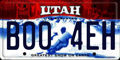 UT license plate B004EH