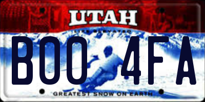 UT license plate B004FA