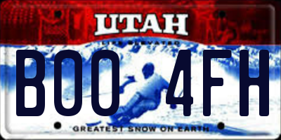 UT license plate B004FH