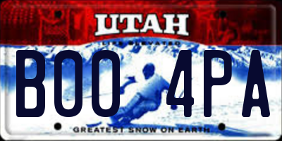 UT license plate B004PA