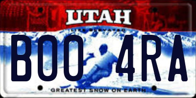 UT license plate B004RA