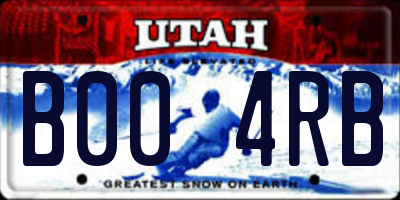 UT license plate B004RB