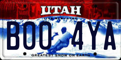 UT license plate B004YA