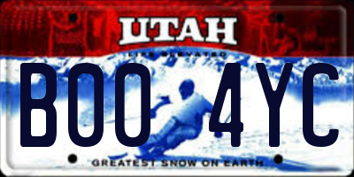 UT license plate B004YC