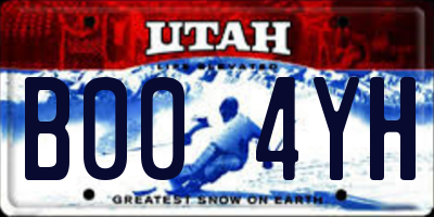 UT license plate B004YH