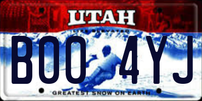 UT license plate B004YJ