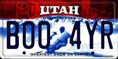 UT license plate B004YR
