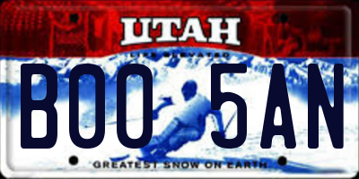 UT license plate B005AN