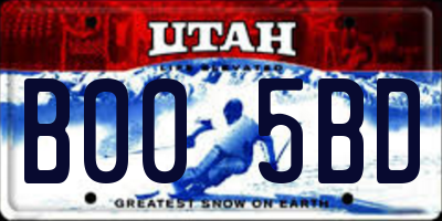 UT license plate B005BD