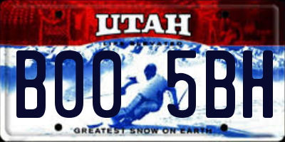 UT license plate B005BH