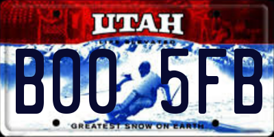UT license plate B005FB