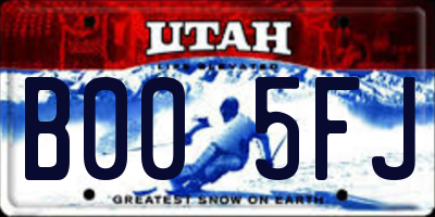 UT license plate B005FJ