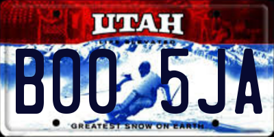 UT license plate B005JA