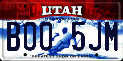 UT license plate B005JM