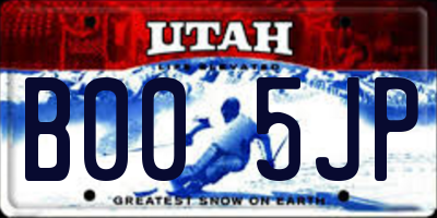 UT license plate B005JP