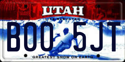 UT license plate B005JT