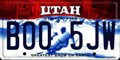 UT license plate B005JW