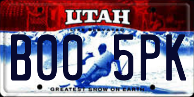 UT license plate B005PK