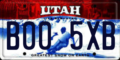 UT license plate B005XB